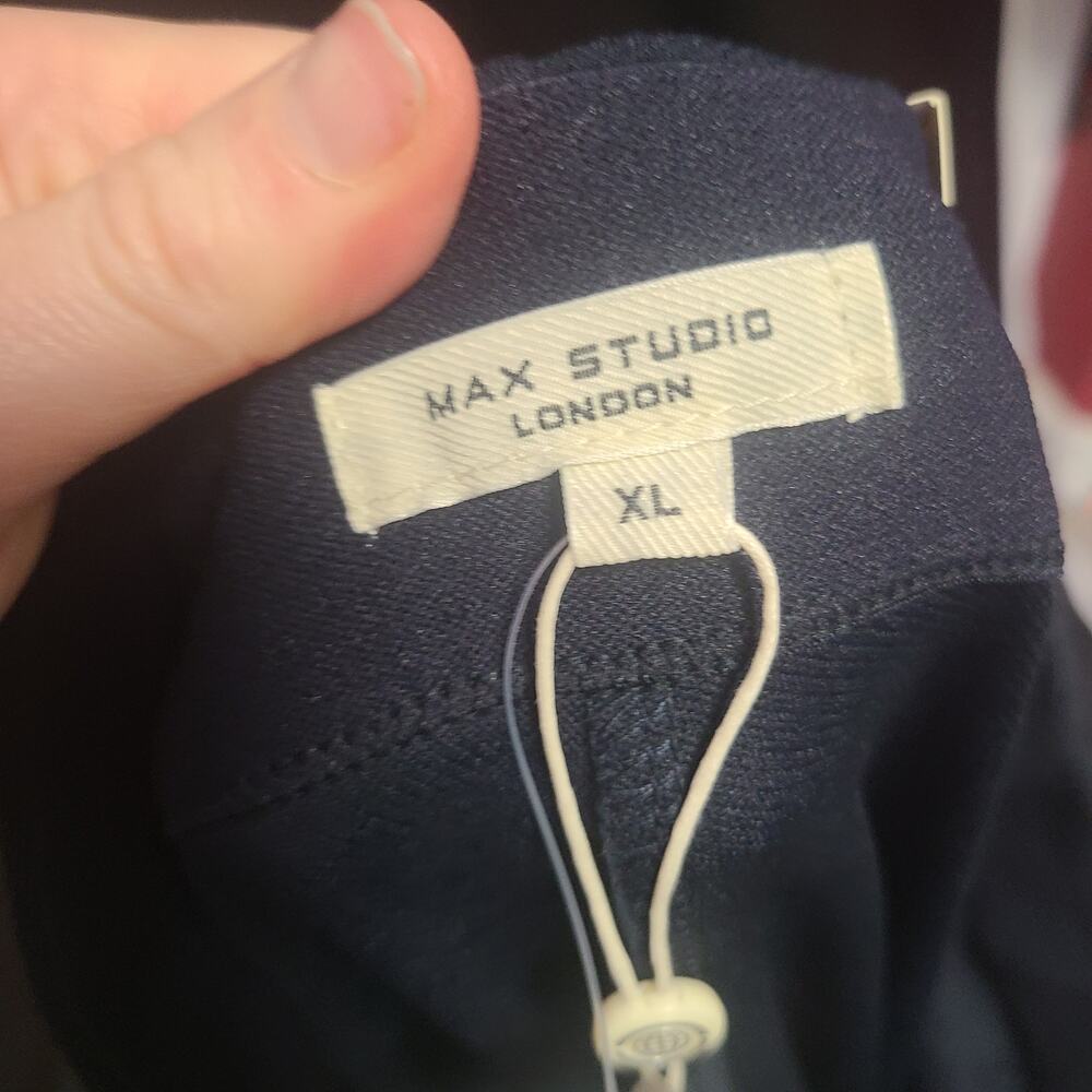 NWT Max Studio London Navy Blue White Stitch Sleep set Size XL - Picture 14 of 15